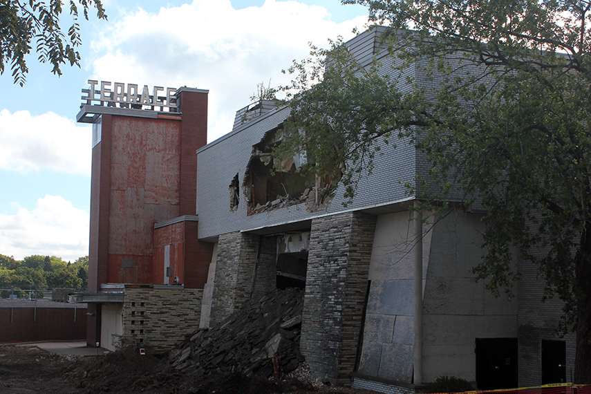 Demolition begins on Terrace Theatre in Robbinsdale, Minnesota