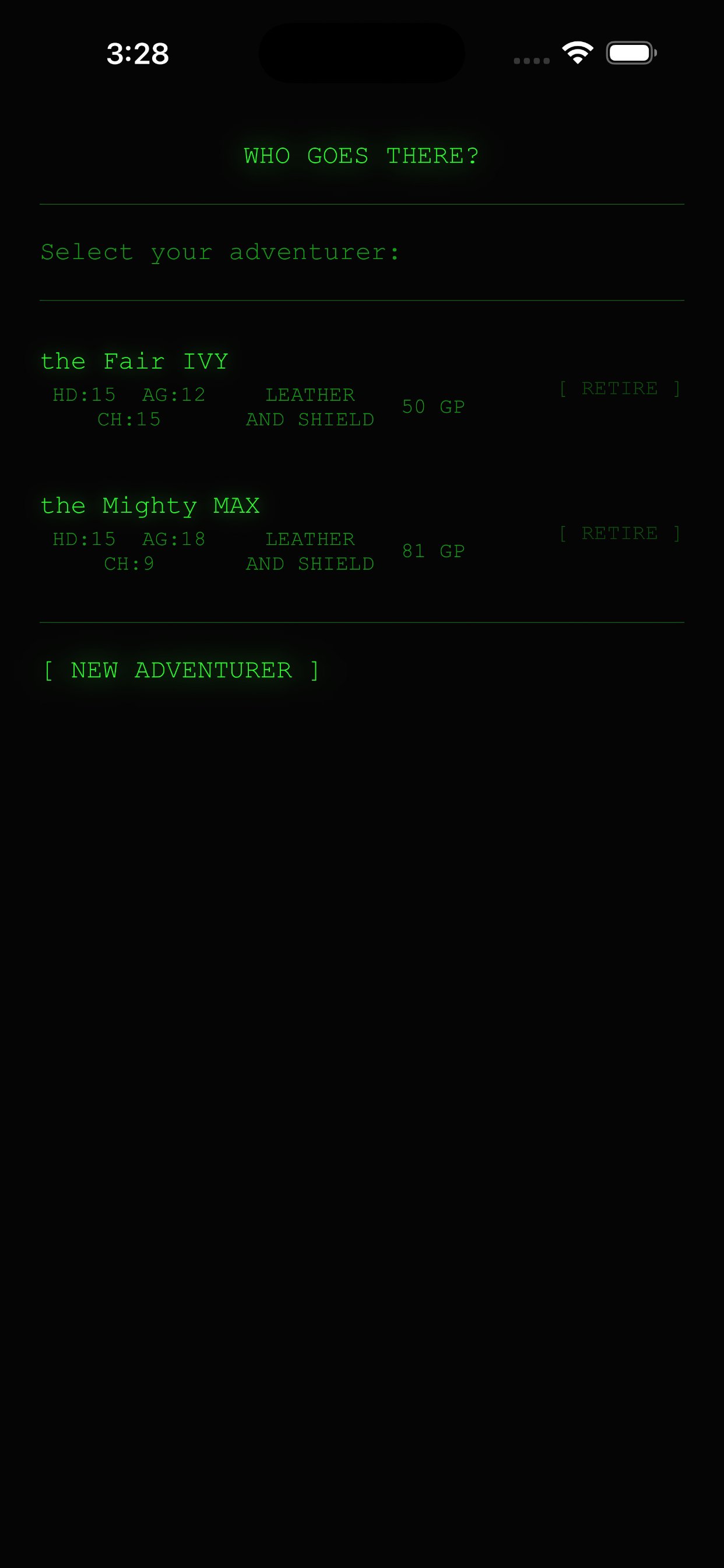 Character roster — Who Goes There?